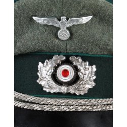 German WW2 Army Officer's visor cap - Green piping 'Extra klasse'
