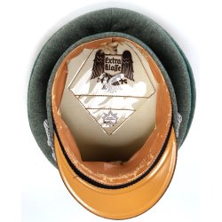 German WW2 Army Officer's visor cap - Green piping 'Extra klasse'