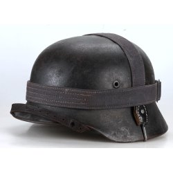 German WW2 Luftwaffe Single Decal M40 Helmet with bread strap 'EF64'