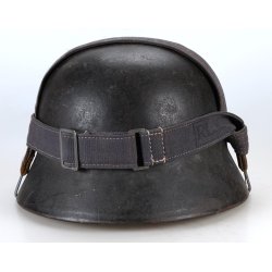 German WW2 Luftwaffe Single Decal M40 Helmet with bread strap 'EF64'