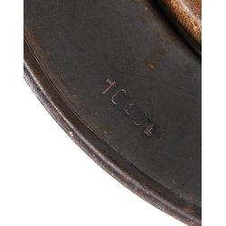 German WW2 Luftwaffe Single Decal M40 Helmet with bread strap 'EF64'