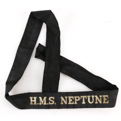 British WW2 HMS Neptune cap tally