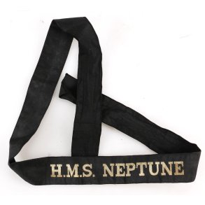 British WW2 HMS Neptune cap tally