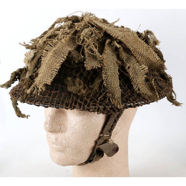 British WWII 1940 MkII Brodie Helmet with Net and Camouflage 