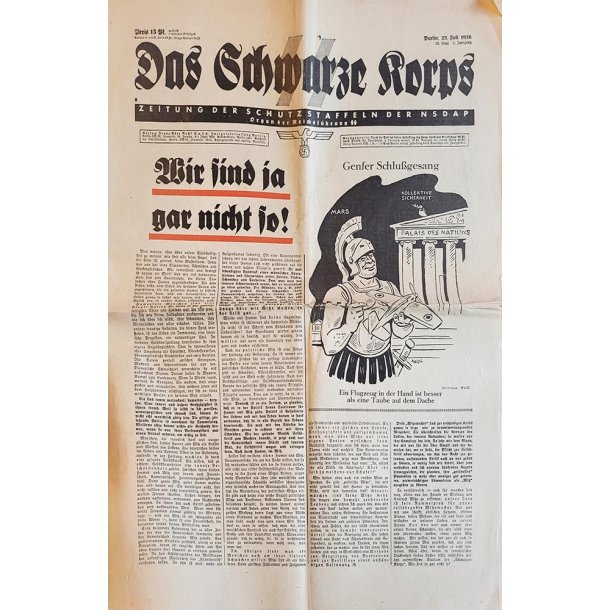 SS newspaper ''Das Schwarze Korps'' July 23 1936
