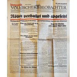 German WW2 Vlkischer Beobachter "Night of the Long Knives" issue 1934