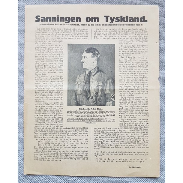 German propaganda flyer - Swedish edition