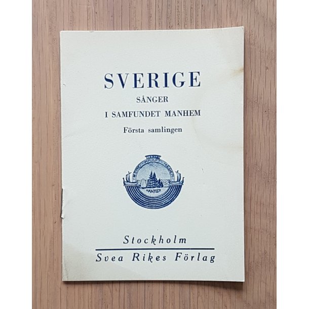 Swedish NS Samfundet Manhem song book