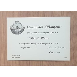 Swedish NS Samfundet Manhem invitation card