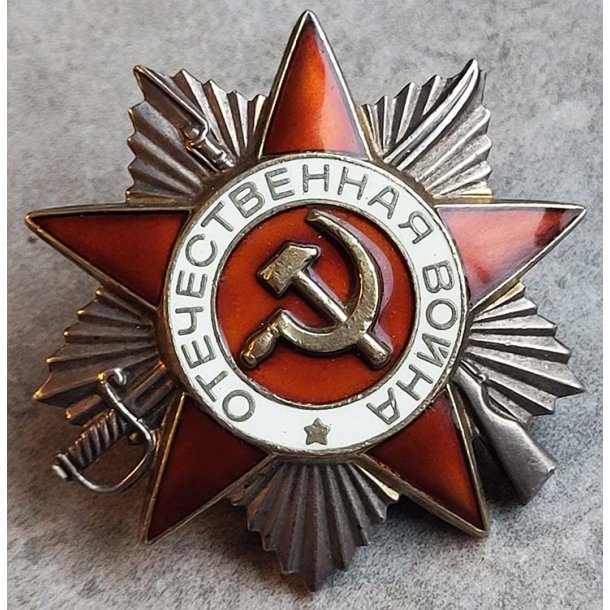 Soviet Order of the Patriotic War 2nd class, 1985 issue badge