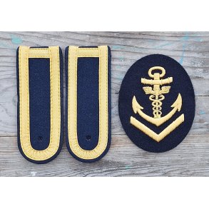 DDR, Volksmarine Shoulder boards & sleeve patch - Obermaat