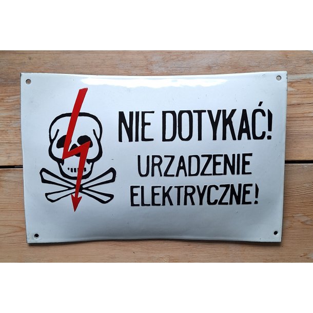 Poland PRL Enameled Warning sign - Electricity #3