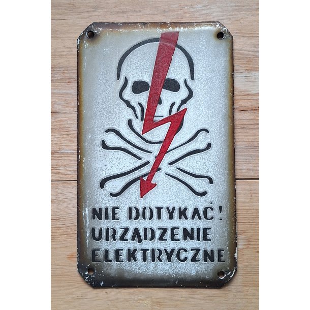 Poland PRL Enameled Warning sign - Electricity