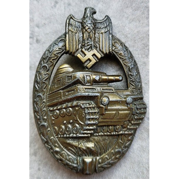 German WW2 Panzer Assault Badge  in Bronze 'A.S'