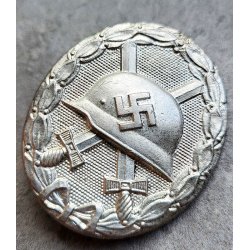 German WW2 Wound badge in silver "bergrosse" Wiedmann/Deschler