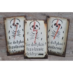 Poland PRL Enameled Warning sign - Electricity