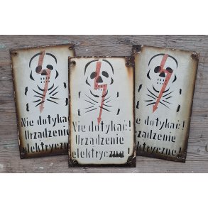 Poland PRL Enameled Warning sign - Electricity