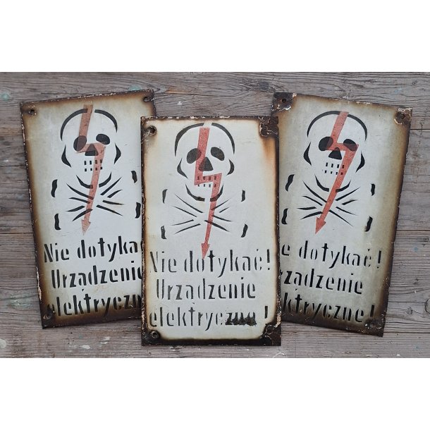 Poland PRL Enameled Warning sign - Electricity