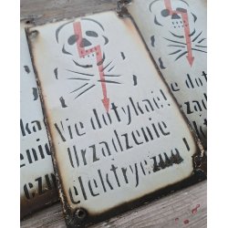 Poland PRL Enameled Warning sign - Electricity