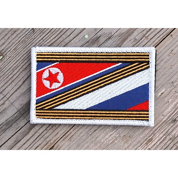 Russo-Ukrainian War: Russian Morale patch "North Korean &amp; Russian flag"