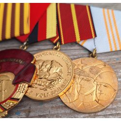 DDR, NVA/MfS 4-place Medal bar