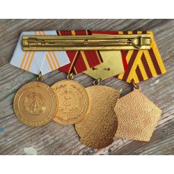 DDR, NVA/MfS 4-place Medal bar