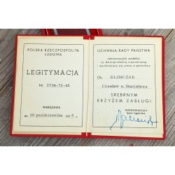 Poland PRL, Cross of Merit, 2nd class + document