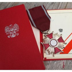 Poland PRL, Cross of Merit, 2nd class + document