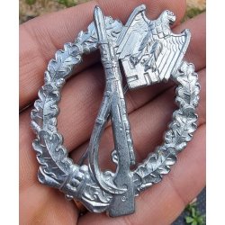 German WW2 Infantry assault badge in silver 'Deumer' - Minty!