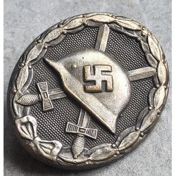 German WW2 Wound badge in silver 'Gustav Brehmer' - Tombac