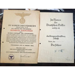 German WWII German Police document Grouping to Heinrich Forschner