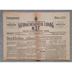 Swedish NS Nationalsocialistisk Tidning - Valnummer 1935