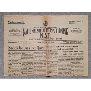 Swedish NS Nationalsocialistisk Tidning - Valnummer 1935