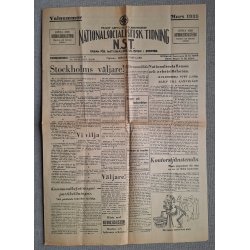 Swedish NS Nationalsocialistisk Tidning - Valnummer 1935