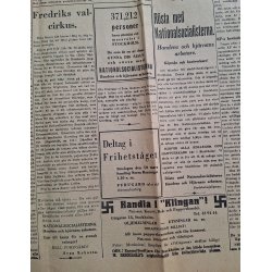 Swedish NS Nationalsocialistisk Tidning - Valnummer 1935