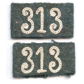  German WW2 Infantry Regiment 313 Slip On Shoulder Strap Slides 