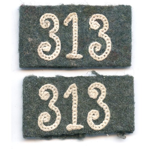  German WW2 Infantry Regiment 313 Slip On Shoulder Strap Slides 