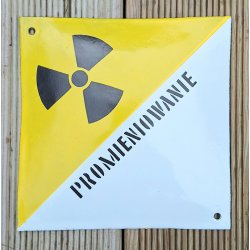 Poland PRL Enameled Warning sign - Nuclear "Radiation"