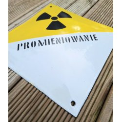 Poland PRL Enameled Warning sign - Nuclear "Radiation"