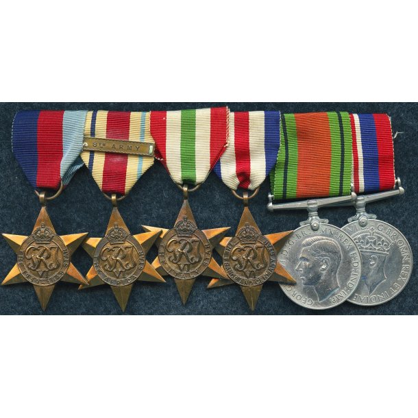 British WW2 6-place medal bar