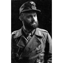 German WW2 Army/Heer EM's M43 combat cap with metal eagle and named