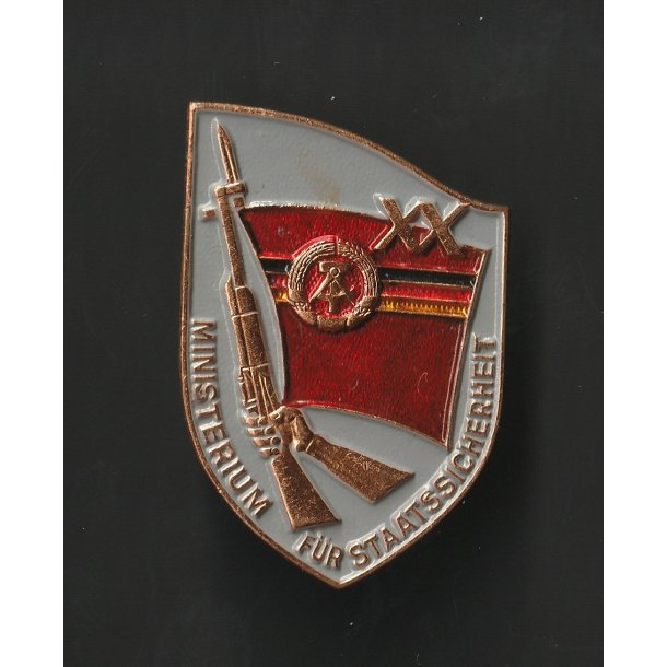 DDR, MfS Stasi XX Jahre anniversary badge