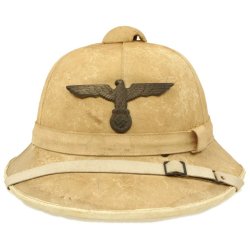 German WW2 Kriegsmarine first pattern tropical pith helmet eagle