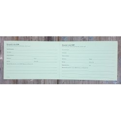 DDR, Grenztruppen border document - Entry- &amp; Exit card