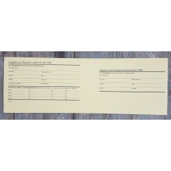 DDR, Grenztruppen border document - Zhlkarte BRD