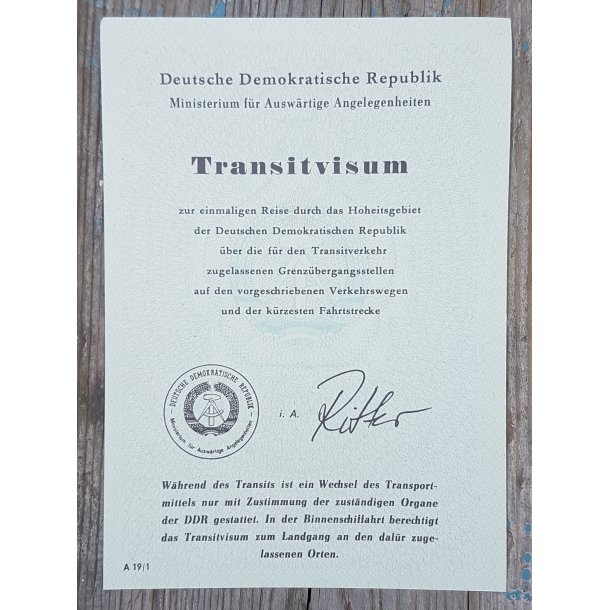 DDR, Grenztruppen border document - Transitvisum BRD-Westberlin (#2)