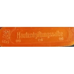 Skin decontamination ointment container