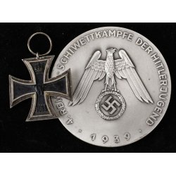 German WW2 Hitler Jugend - 4th National Ski Competition 1939  Prize Medal, By Deschler &amp; Sohn