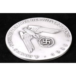 German WW2 Hitler Jugend - 4th National Ski Competition 1939  Prize Medal, By Deschler &amp; Sohn