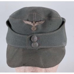 German WW2 Army/Heer EM's M43 combat cap with metal eagle and named